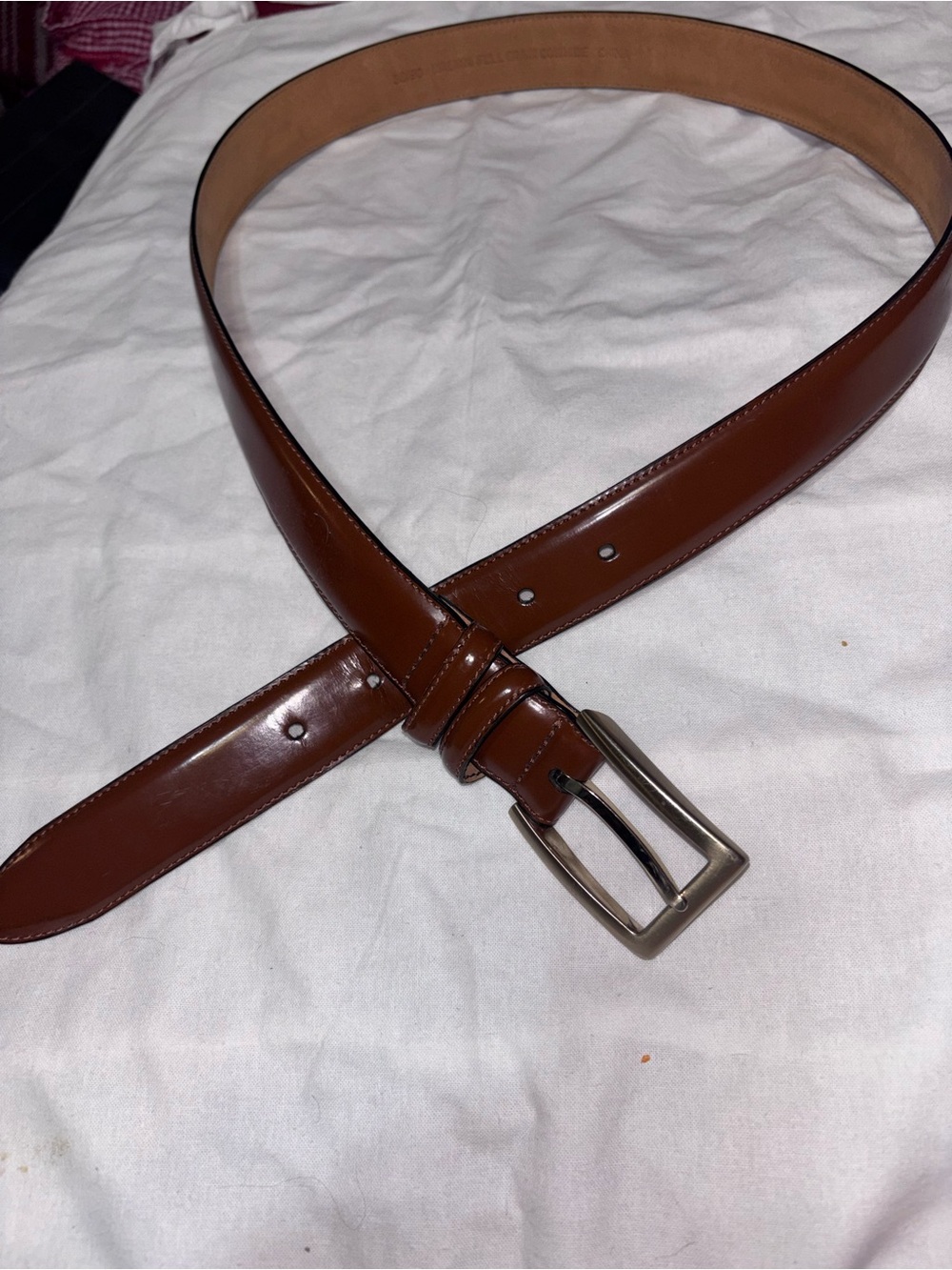 Tasso Elba Classic Men's Brown Italian Leather Belt with Polished Buckle size 36